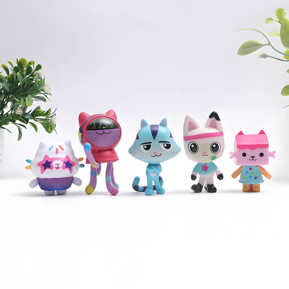Hot 13pcs Gabby Dollhouse Anime Figure Toy Smiling Car Cat Hug Gaby Girl Dolls Mercat Cartoon Action Figure Xmas Birthday Gifts