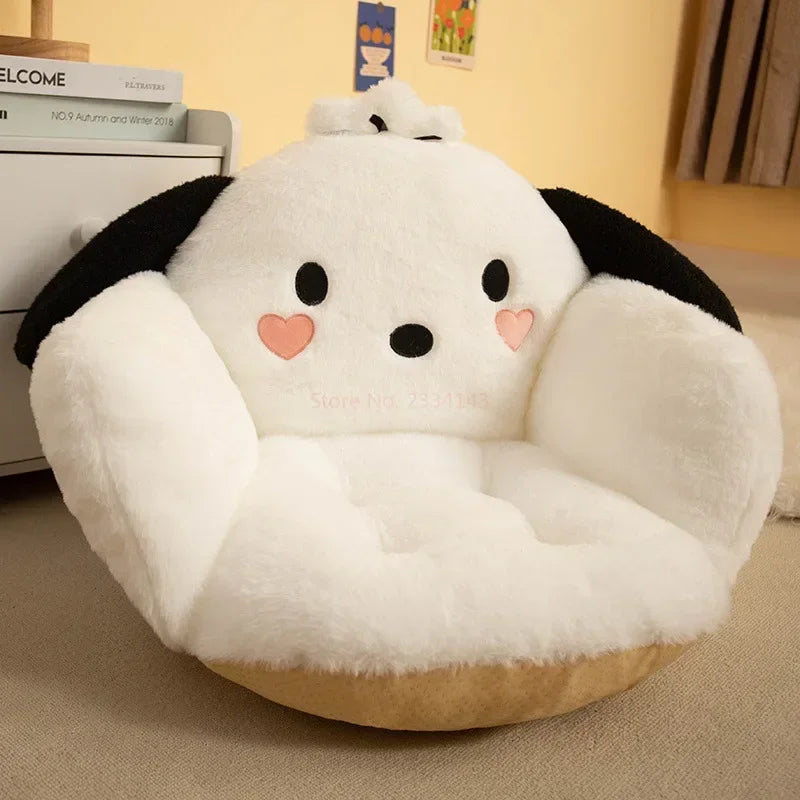 Aoger Big Size Cute Cinnamoroll Plush Half Surrounded Black Kuromi Cushion Backrest Dormitory Office Non-Slip Chair Cushion Toys