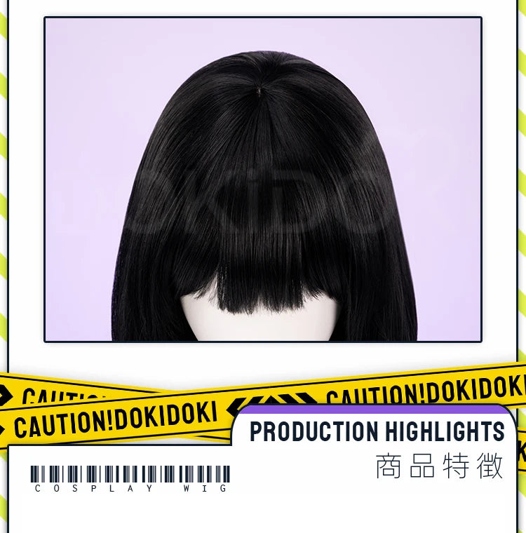 IN STOCK SUA Wig Anime Cosplay Wig Alien Stage DokiDoki Women 35cm Black Short Hair Ear Clips Heat Resiatant Hair Free Wig Cap