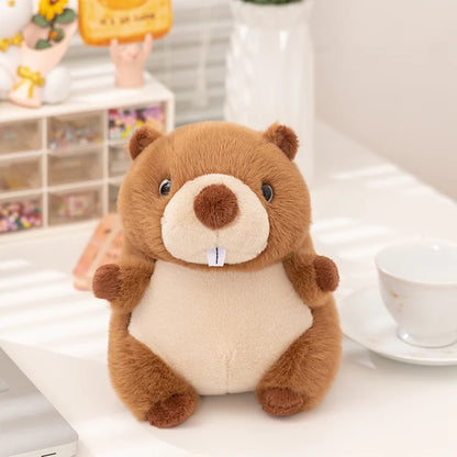 Kawaii Stuffed Animal Marmot Plush Pillow Chubby Cute Groundhog Plushies Soft Toy Huggable Sleep Pillow Cushion