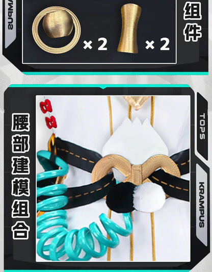 Dialyn Cosplay Costume Wig Zenless Zone Zero Uniform Earrings Headwear Telephone Prop Halloween Party Carnival for Women Girls