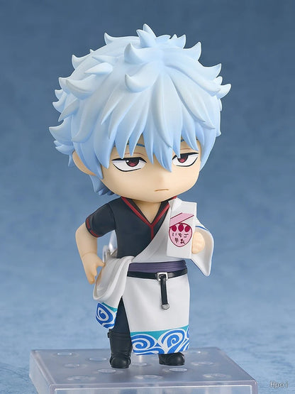 10cm Gintama Anime Figure #2420 Sakata Gintoki Action Figure Humorous Man Figurine PVC Collection Model Doll Toys Birthday Gifts