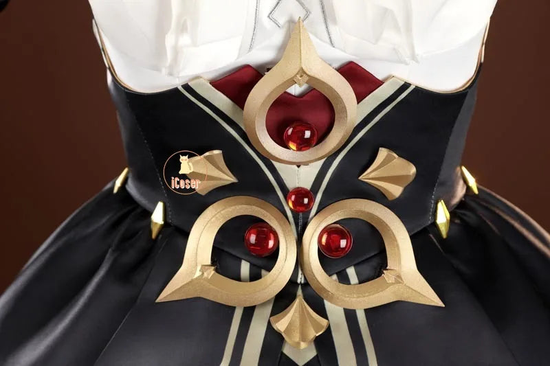 Genshin Impact Sandrone Cosplay Costume Wig Marionette Dress Headwear Eleven Fatui Harbingers Halloween Women Girls Role Play