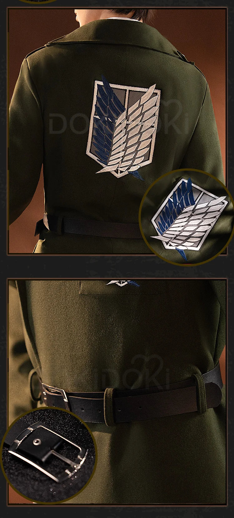 IN STOCK Erenn Mikasaa Levii Hangee Arminn Cosplay Costume Anime【S-3XL】DokiDoki-R Women Men Leather Plus size