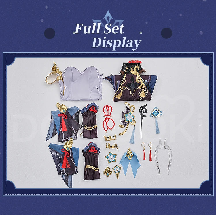 Shenhe Cosplay Costume Game Genshin Impact【XS-3XL】DokiDoki-N Shen He Skin Frostflower Dew Costume Lantern Rite Cosplay Plus Size