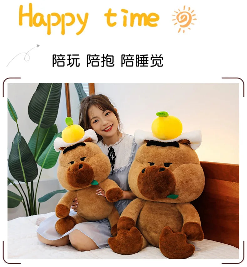 Capybara Plush Toy Stuffed Animal for Kids Birthday Christmas Gift Soft Cuddly Doll Comforter Wholesale Cute Capybara Pillow
