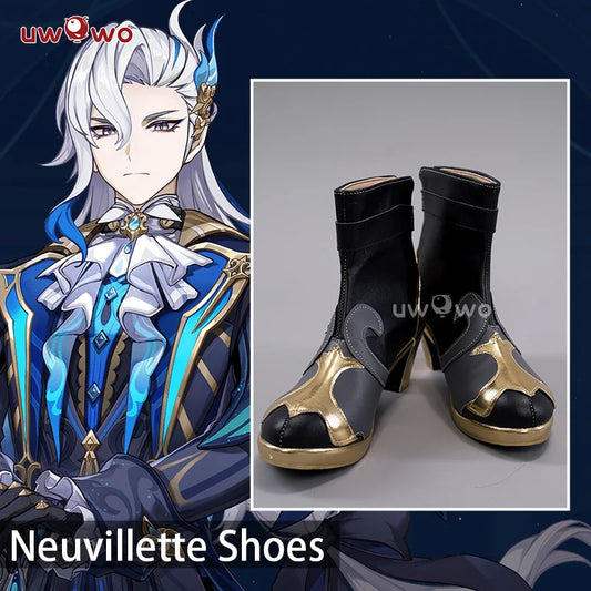 UWOWO Genshin Impact Hydro Fontaine Neuvillette Cosplay Shoes Boots