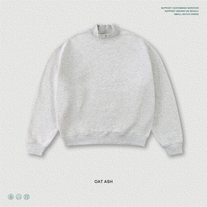 ZODF New Winter Man 345gsm Loose Fit Fleece Sweatshirt Unisex Cusual Boxy Warm Half Turtleneck Pullovers HY1181