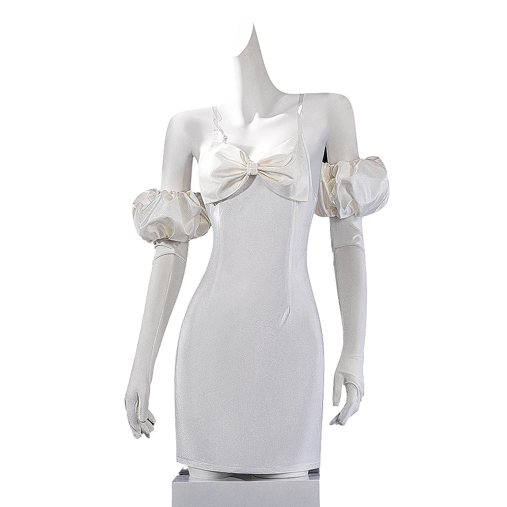 IN STOCK SUA Cosplay Costume Anime Alien Stage Cosplay【S-2XL】DokiDoki-R White Sexy Dress Stage Costume SUA Halloween Plus Size