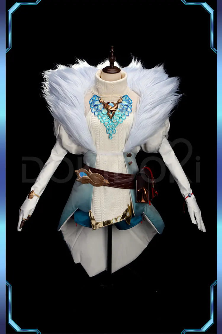 IN STOCK Auroraa Kaynn Cosplay Costume Game Cosplay DokiDoki-R Women Auroraa Witch Costume Mace Hat Ears Props