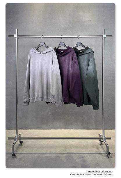 ZODF Retro Winter 370gsm Monkey Washed Hoodies For Man Unisex Oversized Off Shoulder 100% Cotton Hooded Coats Pullovers HY1136