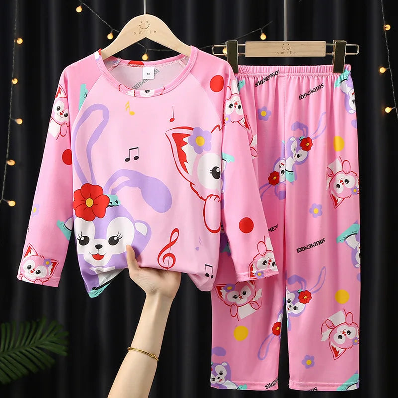 MINISO Disney Kids Pajamas Boys Pyjama Sets Long Sleeve Frozen Princess Elsa Winnie the Pooh Child Clothing Toddler Girl Pijamas