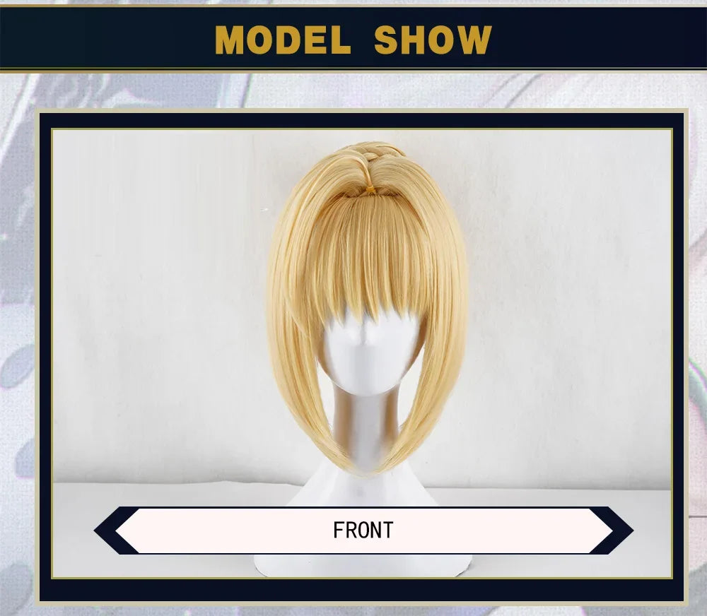 PRE-SALE UWOWO Game Neroo Claudius Cosplay Wig Maid Ver Hair Women 35cm Golden Girls Saber Hair