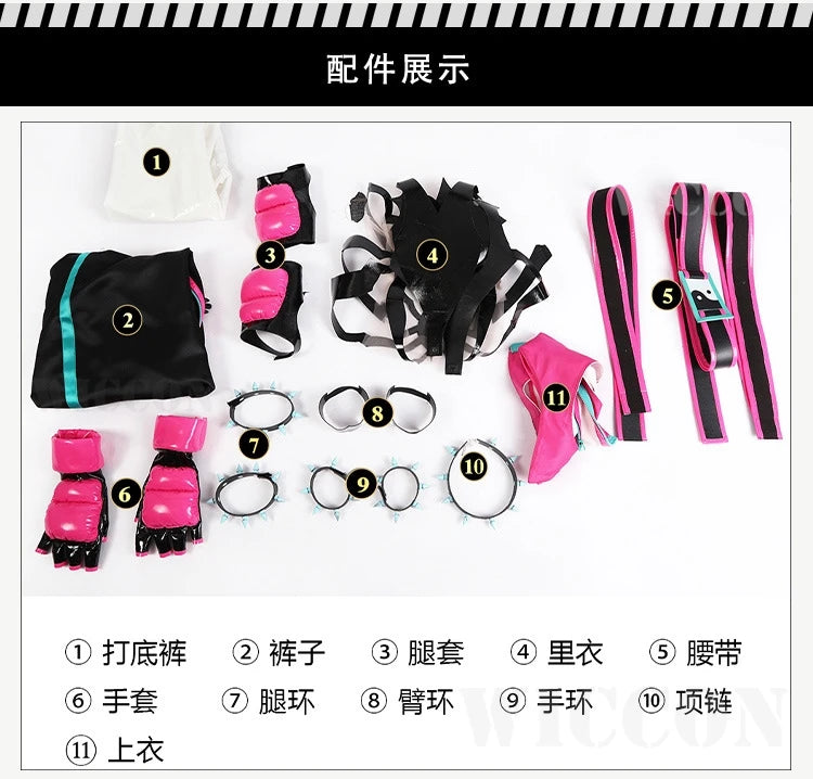 SF6 Juri Han Cosplay Costume Set Polyester Women