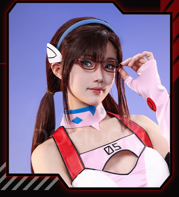 IN STOCK Marii Makinamii Cosplay Costume Anime 【S-3XL】 DokiDoki-R Women Pink Racing Suit Marii Makinamii Glasses Plus Size