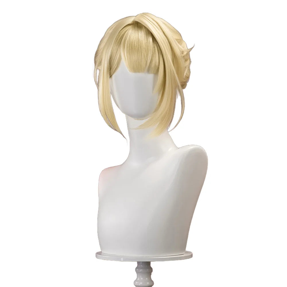 IN STOCK Evelyn Wig Game Zenless Zone Zero DokiDoki ZZZ Women 35cm Golden Hair Evelyn Cosplay Free Wig Cap