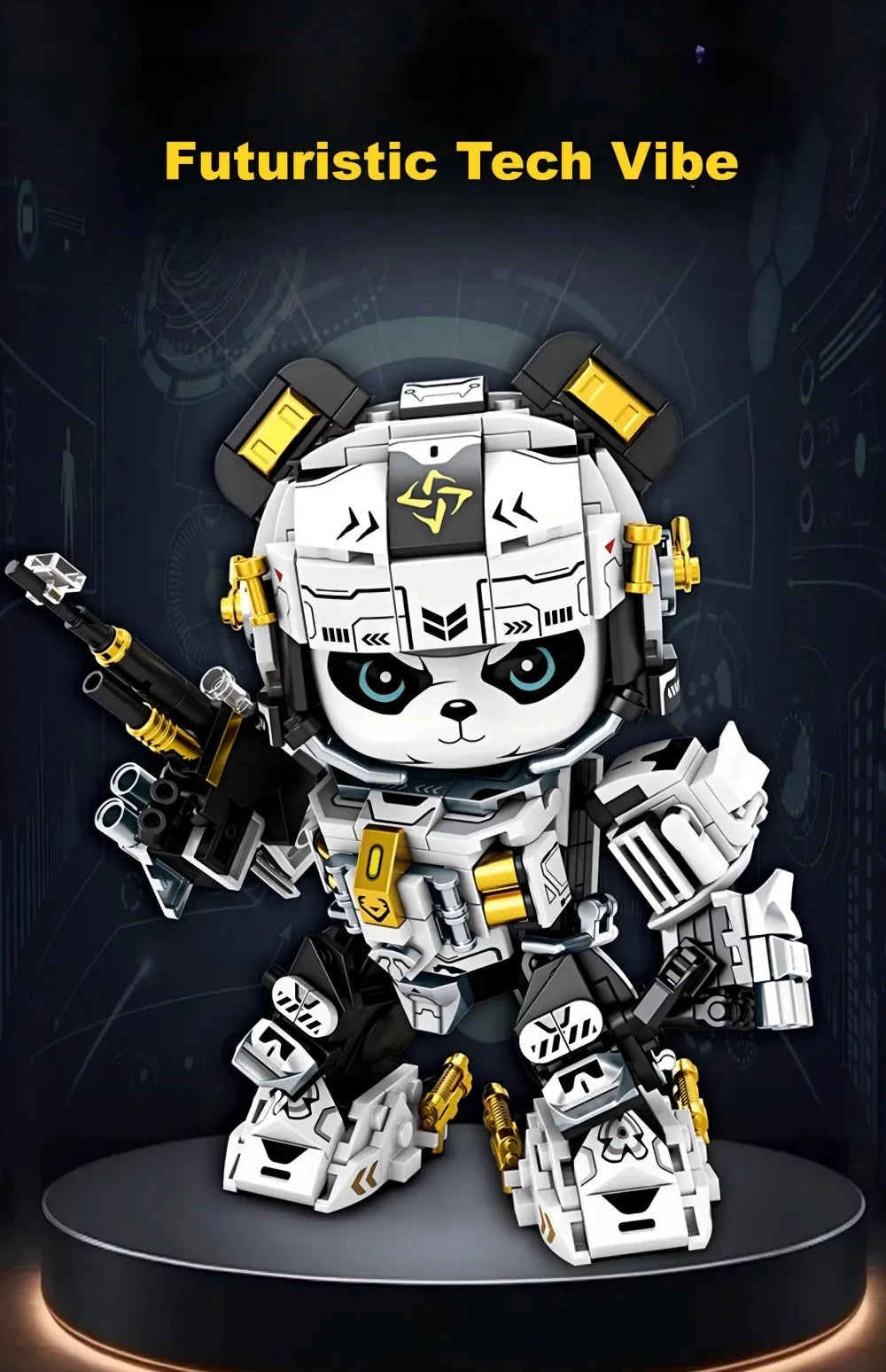 2025 Kung Fu Style 12-in-1 Mechanical Panda & Zodiac Building Blocks Set, Articulated Animal Model Toys for Boys Birthday Gifts