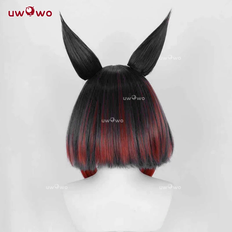 UWOWO Ahri Wig Game League of Legends/LOL: Ahri After Hours Mythic Variant Cosplay Wig With Ears ShortBlack Wig Halloween Wig