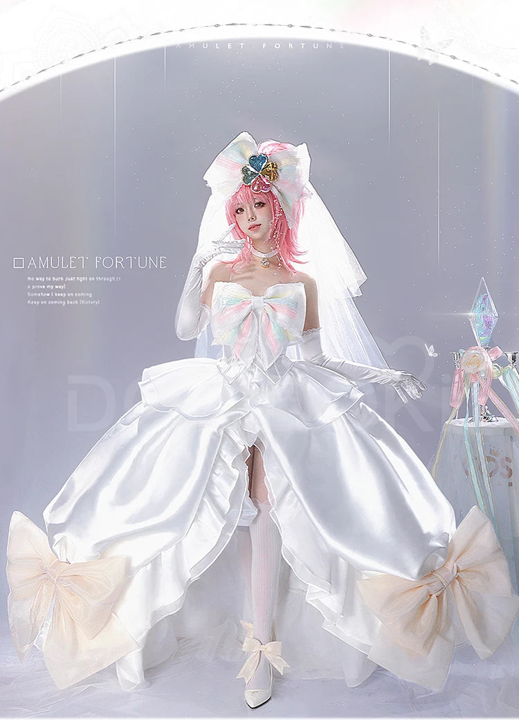 Hinamori Amu Cosplay Costume Anime Shugo Chara Cosplay DokiDoki-R Women Angel White Wedding Dress Hinamori Amu Costume Halloween