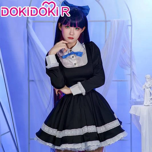 IN STOCK Stocking Cosplay Costume Anime DokiDoki-R Women Stocking Black Dress Cute Women Halloween Cosplay Female Cosplay