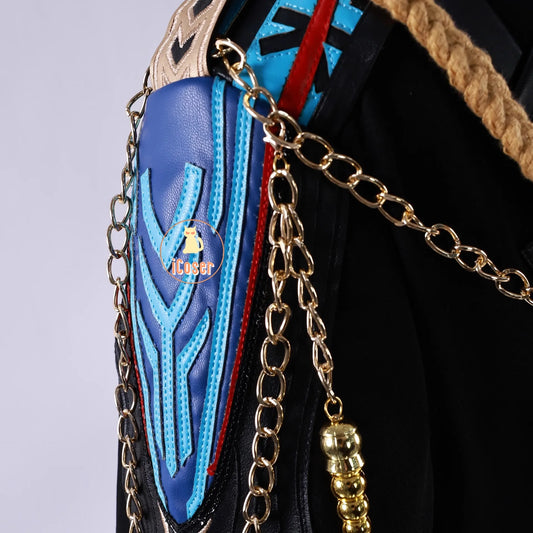 iCoser Love and Deepspace Caleb Cosplay Costume Wig Farspace Colonel Uniform Cap Coat Halloween Party Women Men Carnival Props