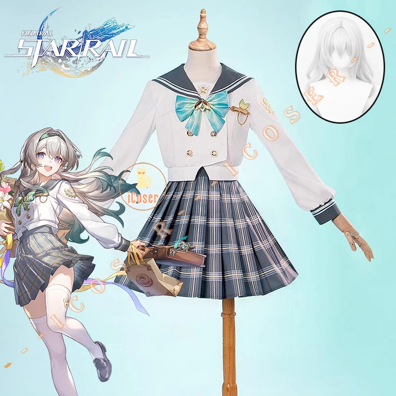 Firefly Cosplay Costume Spring Missive Outfit JK Uniform Honkai Star Rail New Skin Metal Props Halloween Party Women Girl iCoser