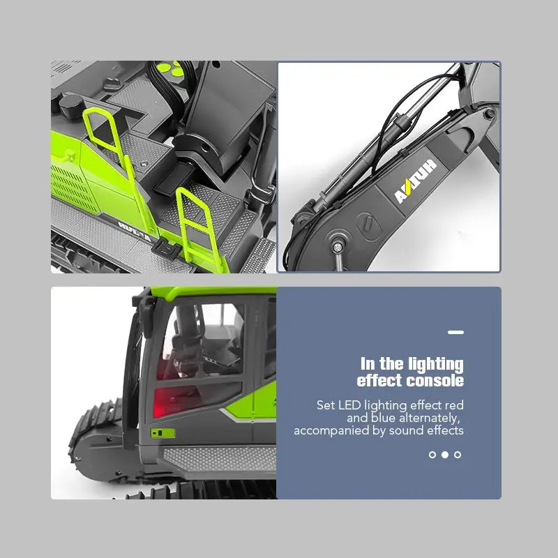 1/14 Huina 1593 582 RC Excavator Dumper Truck Crawler Alloy Tractor Loader 2.4G Radio Control Engineering Toy for Boys