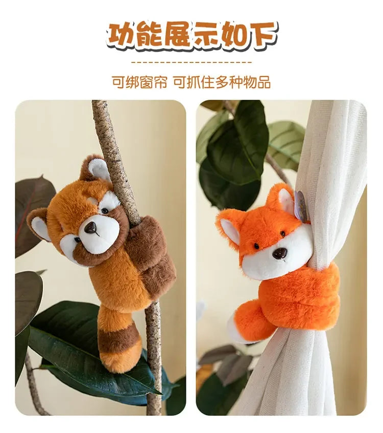 Baby Raccoon Koala Pop Ring Plush Toy Capibala Pat Bracelet Doll Soft Stuffed Animal Cushion Christmas Gifts for Kids and Girls