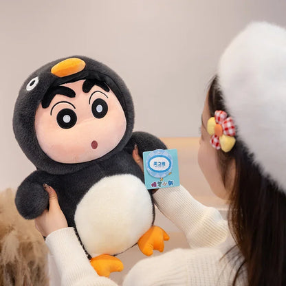 40cm Penguins Crayon Shin Chan Plush Toy Kawaii Tortoise Shin Chan Plushies Soothing Doll Cartoon Japanese Style Doll Gifts Gir