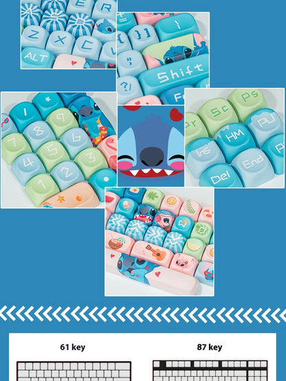 Disney  New Style Shinagawa Stizai Star Kabi Interstellar Kawaii Blue Baby Theme Keycaps Moa High Five Sided Thermal Sublimation