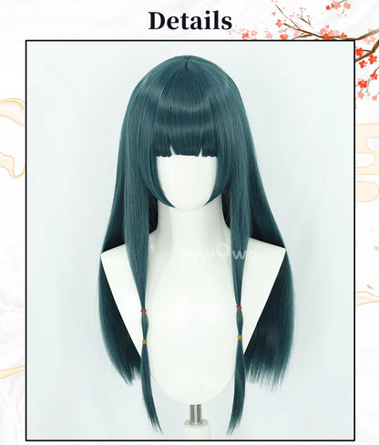 IN STOCK UWOWO Maomao Wig Anime The Apothecaryy Diaries Maomao Dance Dress Cosplay Wig Long Dark Green Wig 80CM