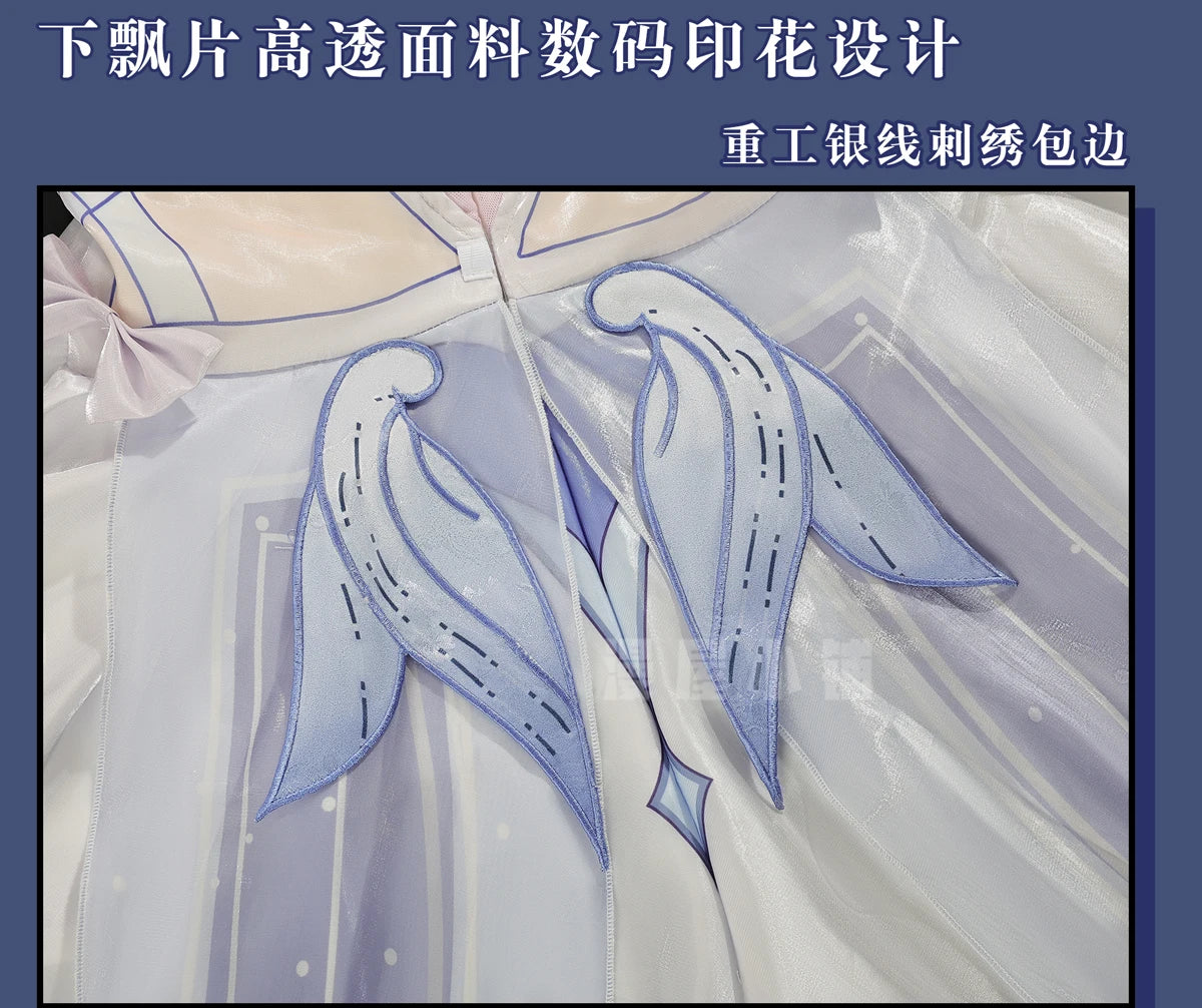 Genshin Impact Columbina Cosplay Costume Wig The Damselette Dress Uniform Eleven Fatui Harbingers Halloween Party for Women Girl