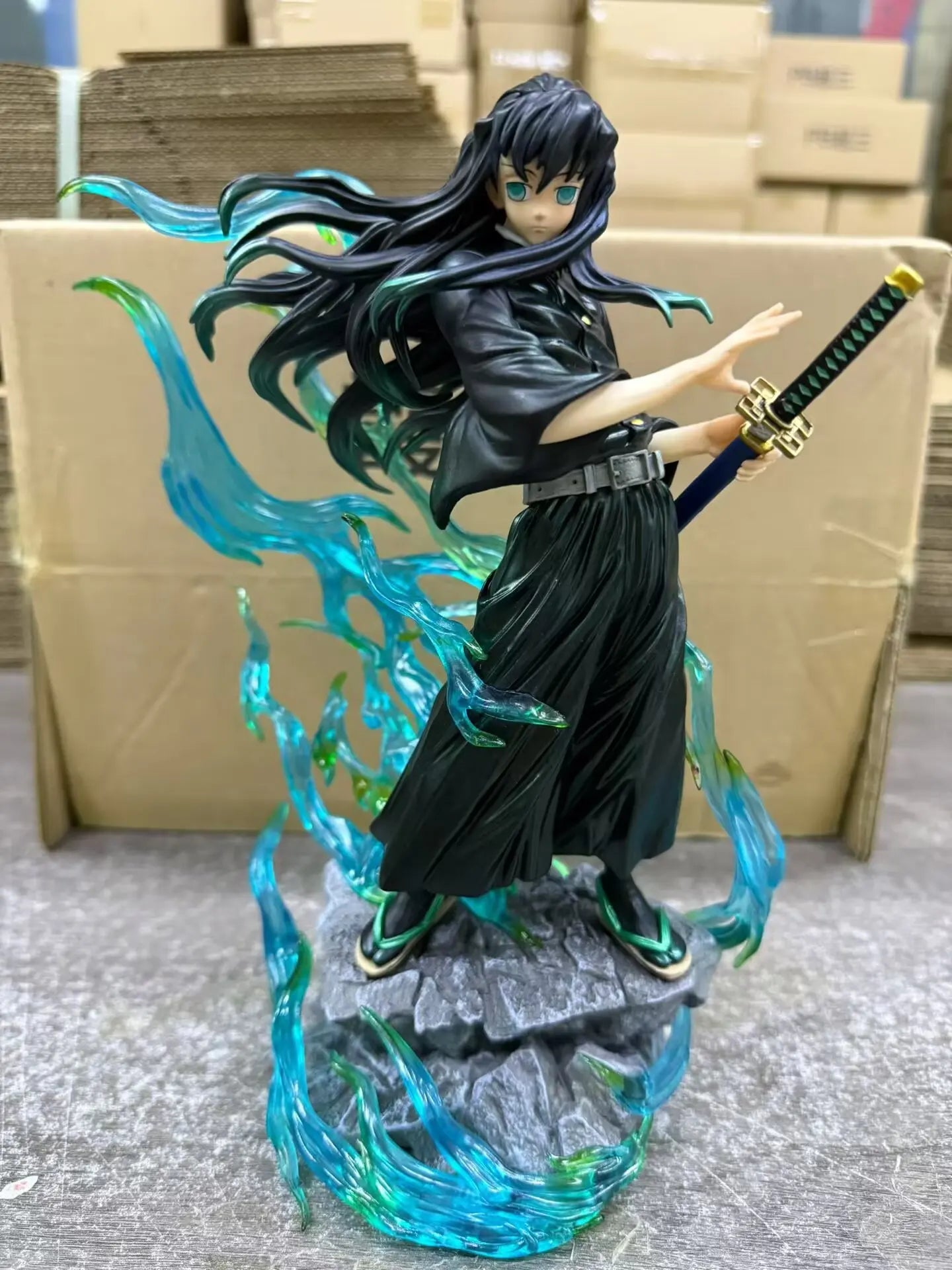 32cm Demon Slayer Anime Figure Tokitou Muichirou Action Figure Pvc Gk Statue Figurine Model Collection Room Decora Desk Toy Gift
