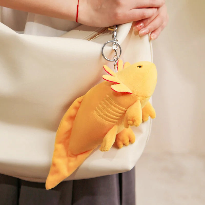 22cm Small Axolotl Plush Keychain Mini Cute Salamander Soft Toy Stuffed Animal Newt Kawaii Bag Pendant Decoration