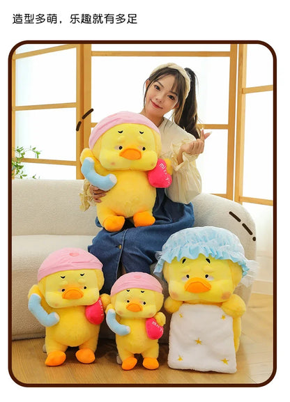 Cute Miss You Doesn't Want To Get Up Series Plush Toys Children's Soothing Dolls Indoor Ornaments Yellow Ducks Children's Gifts