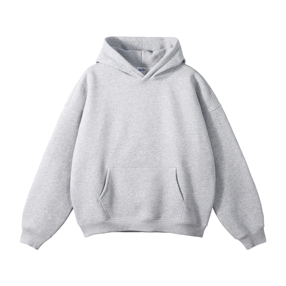 ZODF New Thick 350gsm Fleece Hooded Hoodies For Men Unisex Winter Oversized Loose Basic Solid Sweatshirts Pullovers Coats HY0631