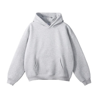 ZODF New Thick 350gsm Fleece Hooded Hoodies For Men Unisex Winter Oversized Loose Basic Solid Sweatshirts Pullovers Coats HY0631