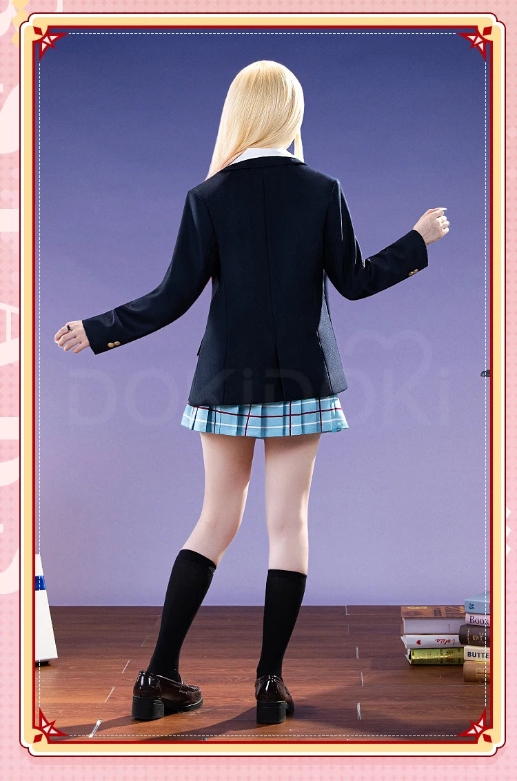Kitagawa Marin Cosplay Costume Anime DokiDoki-R Women School Uniform JK Dress Black Suit Jacket Marin Cosplay Costume