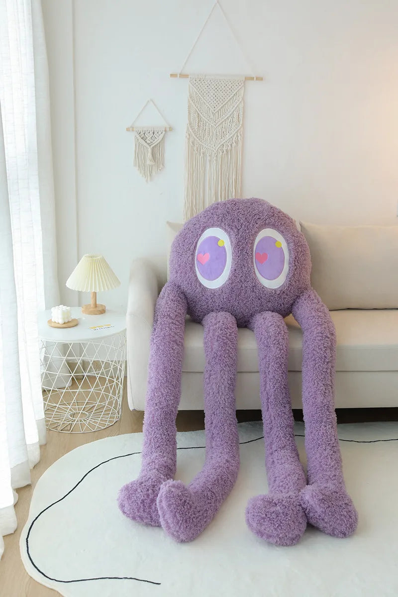 2M Giant Ferry Plush Green Alien Monster Toy Stuffed Long Legs Octopus Throw Pillow Boyfriend  Red Heart Eye Decor Cushion