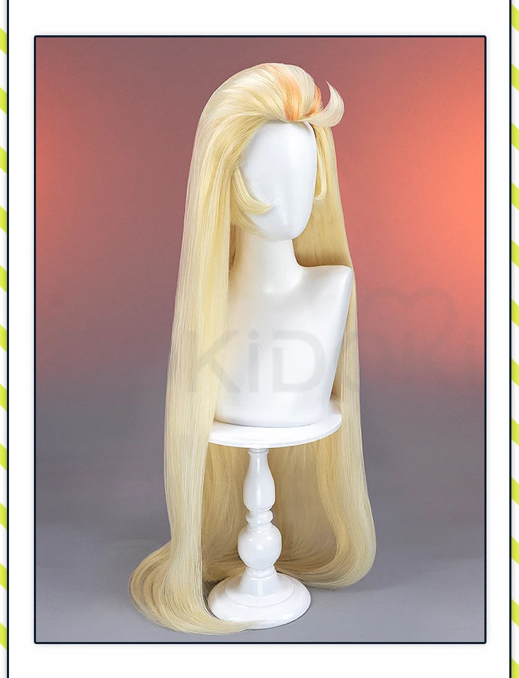 IN STOCK Vaggie Cherry Boom Lillth Morningstar Wig Anime DokiDoki 100cm Long Hair Lillth Cosplay Pre Crimped Wig Free Cap