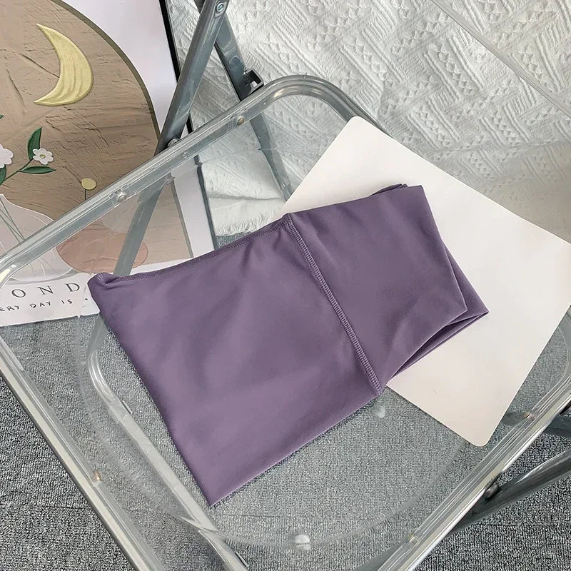 Women Seamless High Waist Hip Lifting Sports Leggings Push Up Yoga Fitness Gym Clothing - Purple / XL