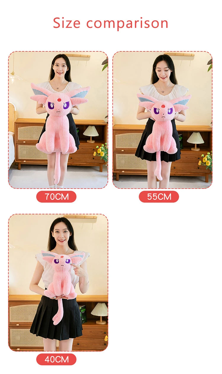 40/70cm Espeon Pokemon Plush Toys Large Anime Doll Pillow Cartoon Giant Pokémon Eifie Plushie Stuffed Gift for Kids Christmas
