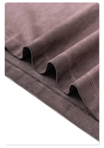 ZODF 2024 Autumn Men's Washed Cotton T-Shirt Unisex Oversized Distressed 250gsm Long Sleeve O Neck T Shirts Tees HY0921