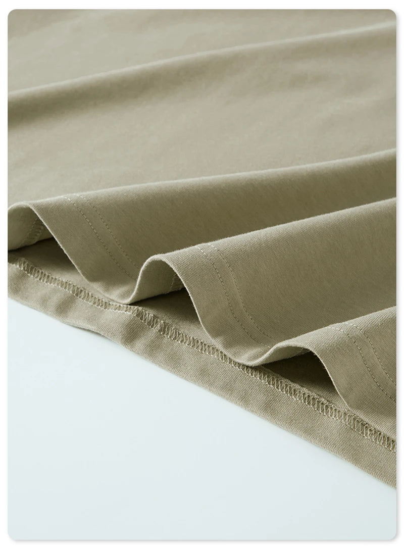 ZODF Autumn Winter 425gsm Long Sleeve T-Shirt American Retro Unisex Loose Heavyweight Basic Cotton T Shirts TEE HY0676