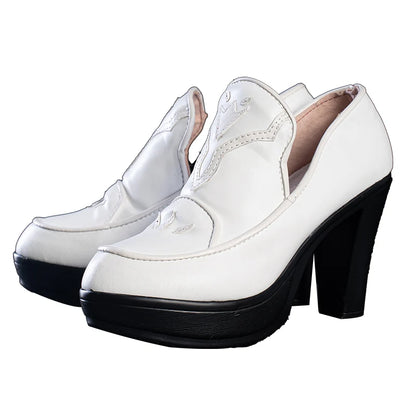UWOWO 2B Shoes Game 2B Catgirl Namjatownn Collab White Cosplay Shoes Halloween Shoes