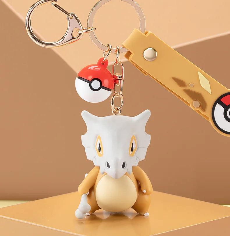 Genuine Pokemon Morpeko Keychain Gengar Meowth Cubone Jigglypuff Mimikyu Anime Action Figure Toy Keyring Fragrance Pendant Gift