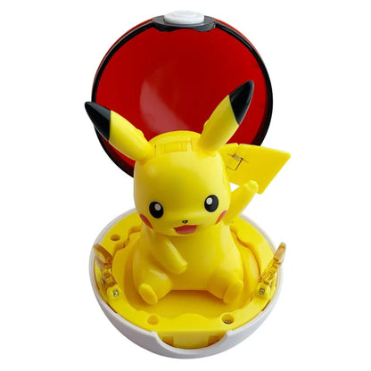 Original Pokemon Figure Pikachu Piplup Cubone Mimikyu Jigglypuff Cute Anime Ornament Pokeball Deforme Figurine Children Toy Gift