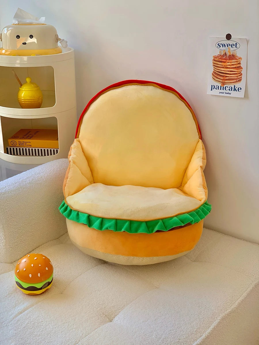 Comfortable Hamburger Seat Cushion Chair Sofa Back Cushion Thickened Sitting Cushion Floor Throw Pillow Room Decor Non-slip