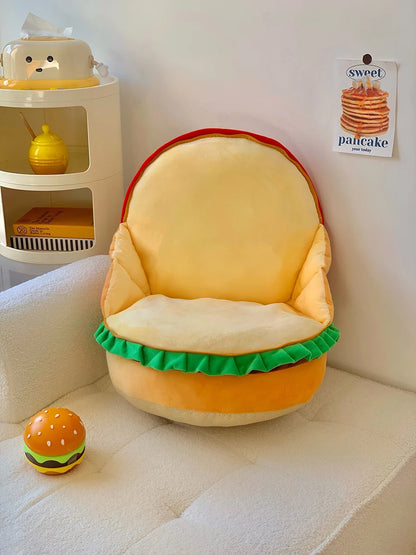 Comfortable Hamburger Seat Cushion Chair Sofa Back Cushion Thickened Sitting Cushion Floor Throw Pillow Room Decor Non-slip