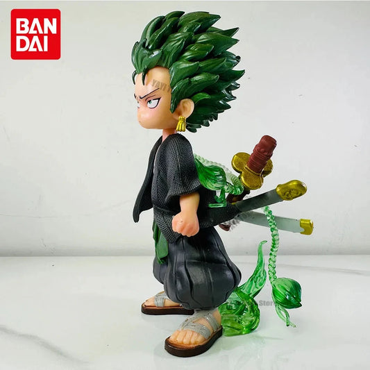 New One Piece Anime Figure Q-version Roronoa Zoro Model Ornaments Action Figures Collection Model Doll Toy Kid Gift